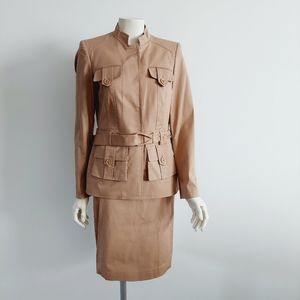NWT Anne Klein Khaki Calla Lilly Jacket and Skirt